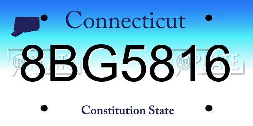 8BG5816 Connecticut License Plate