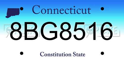 8BG8516 Connecticut License Plate