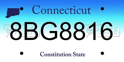 8BG8816 Connecticut License Plate