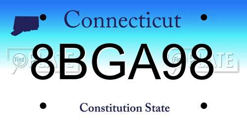8BGA98 Connecticut License Plate