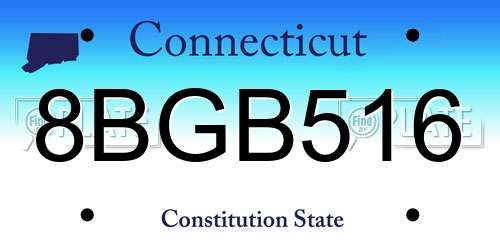 8BGB516 Connecticut License Plate