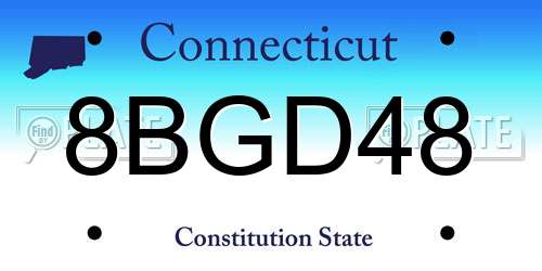 8BGD48 Connecticut License Plate