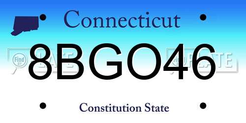 8BGO46 Connecticut License Plate