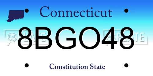 8BGO48 Connecticut License Plate