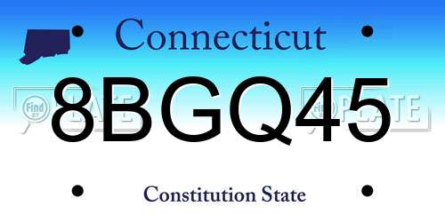 8BGQ45 Connecticut License Plate