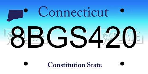 8BGS420 Connecticut License Plate