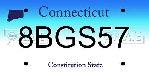 8BGS57 Connecticut License Plate