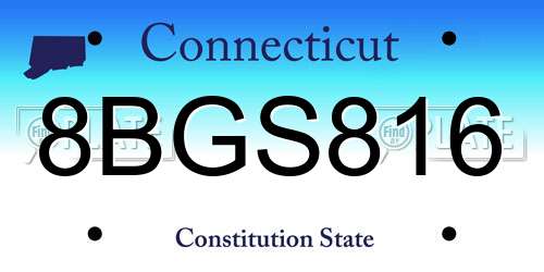 8BGS816 Connecticut License Plate