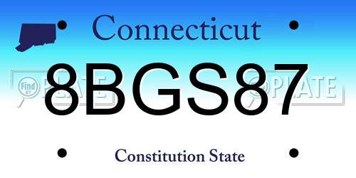 8BGS87 Connecticut License Plate