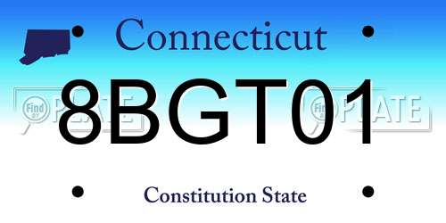 8BGT01 Connecticut License Plate