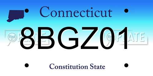 8BGZ01 Connecticut License Plate