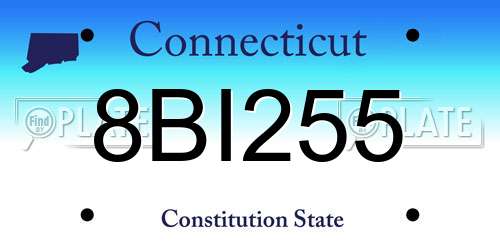 8BI255 Connecticut License Plate