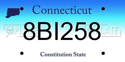 8BI258 Connecticut License Plate