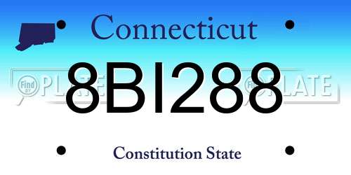 8BI288 Connecticut License Plate