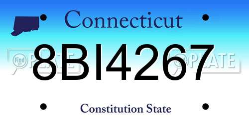 8BI4267 Connecticut License Plate