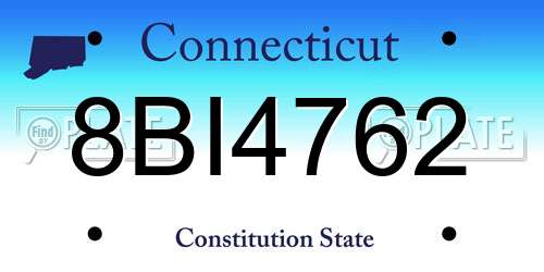 8BI4762 Connecticut License Plate