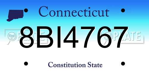 8BI4767 Connecticut License Plate