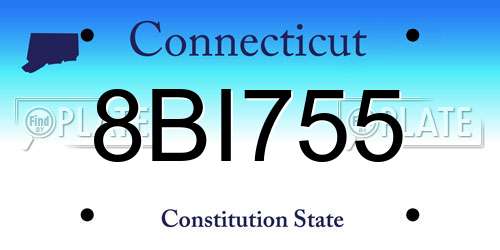 8BI755 Connecticut License Plate