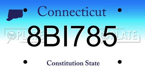 8BI785 Connecticut License Plate
