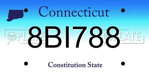 8BI788 Connecticut License Plate