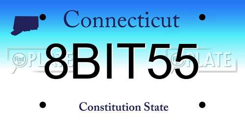 8BIT55 Connecticut License Plate