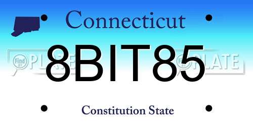 8BIT85 Connecticut License Plate