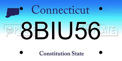 8BIU56 Connecticut License Plate