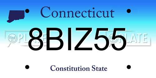 8BIZ55 Connecticut License Plate
