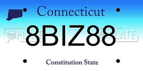 8BIZ88 Connecticut License Plate