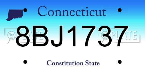 8BJ1737 Connecticut License Plate
