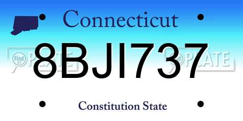 8BJI737 Connecticut License Plate