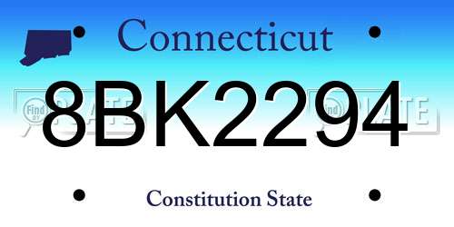 8BK2294 Connecticut License Plate