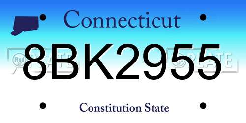 8BK2955 Connecticut License Plate