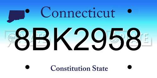 8BK2958 Connecticut License Plate