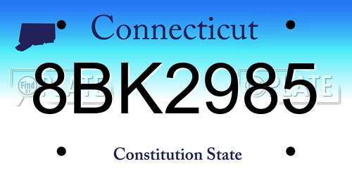8BK2985 Connecticut License Plate