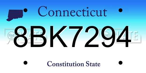 8BK7294 Connecticut License Plate