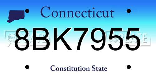 8BK7955 Connecticut License Plate