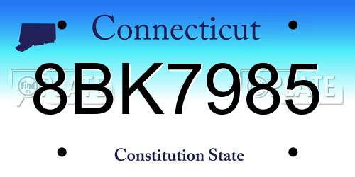 8BK7985 Connecticut License Plate