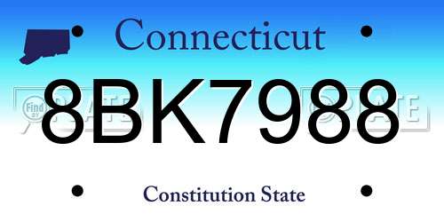 8BK7988 Connecticut License Plate
