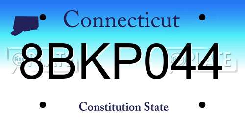8BKP044 Connecticut License Plate