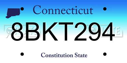 8BKT294 Connecticut License Plate