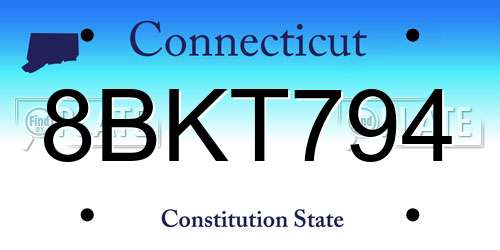 8BKT794 Connecticut License Plate