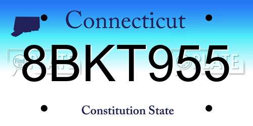8BKT955 Connecticut License Plate