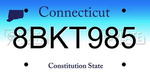 8BKT985 Connecticut License Plate