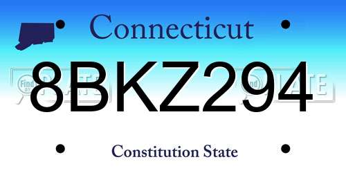 8BKZ294 Connecticut License Plate