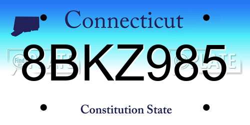 8BKZ985 Connecticut License Plate