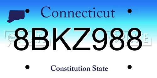 8BKZ988 Connecticut License Plate