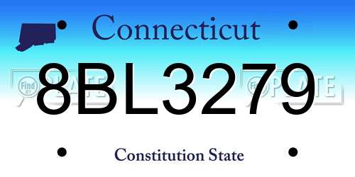 8BL3279 Connecticut License Plate