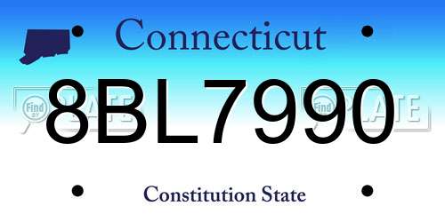 8BL7990 Connecticut License Plate