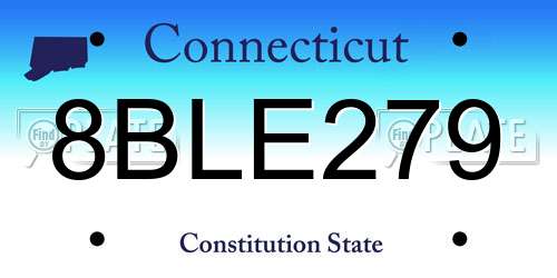 8BLE279 Connecticut License Plate